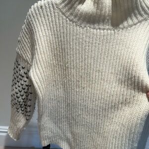Tanya Taylor Cozy Cream Turtleneck Sweater